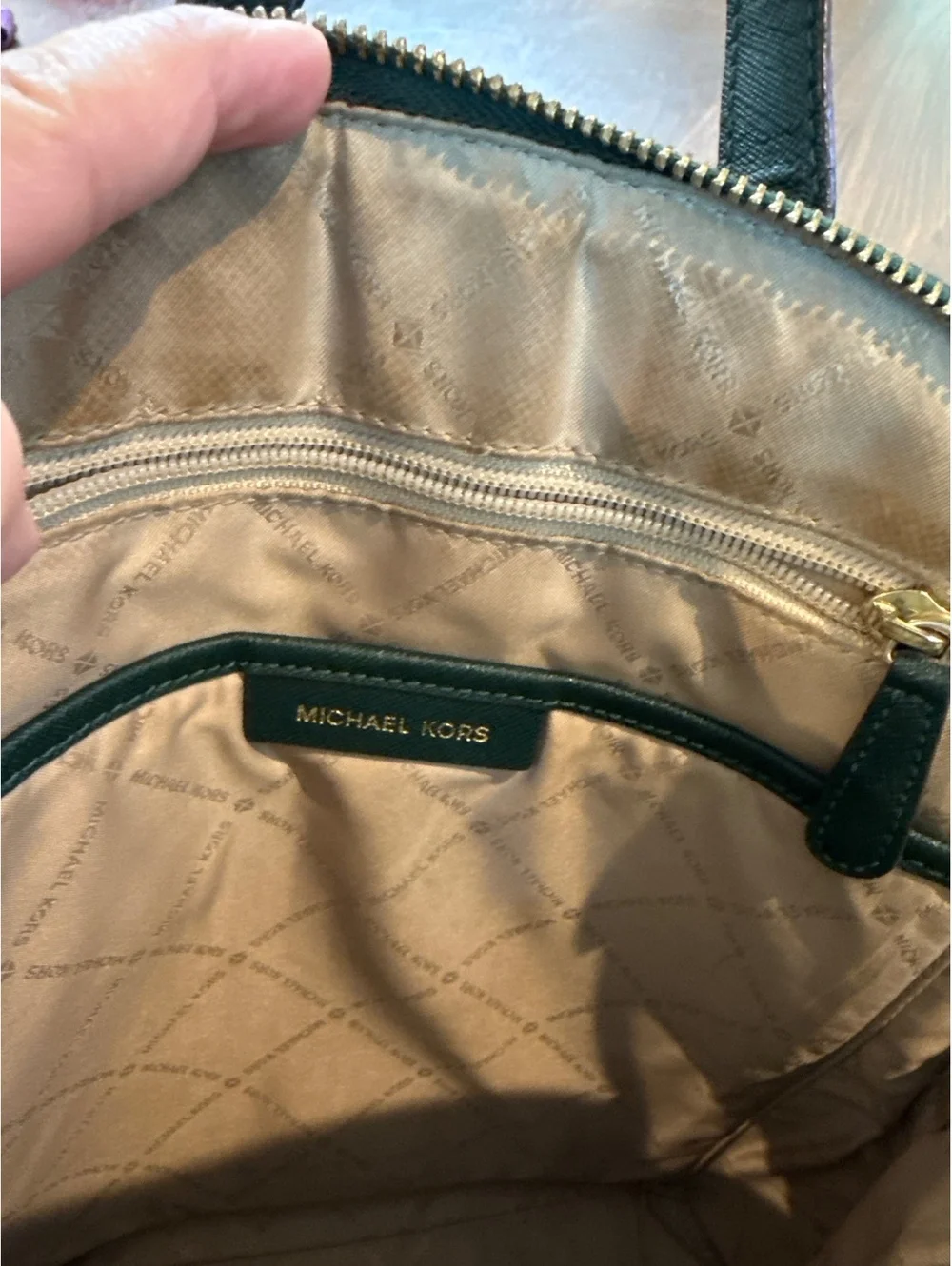Michael Kors Green Leather Backpack